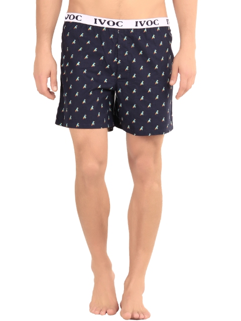 

IVOC Navy Printed Boxers SBSH-63, Navy blue