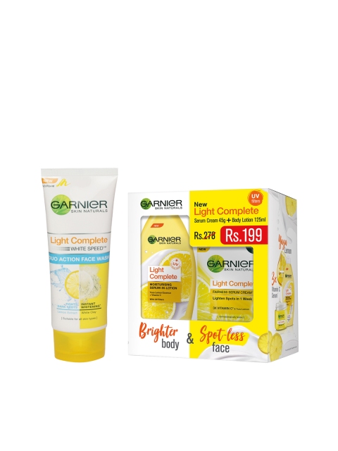 

Garnier Set of Serum Cream, Body Lotion & Face Wash, Yellow