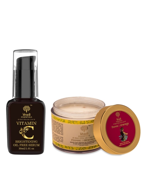 

KHADI ESSENTIALS Unisex Set of Hair Balsam & Face Serum, Maroon