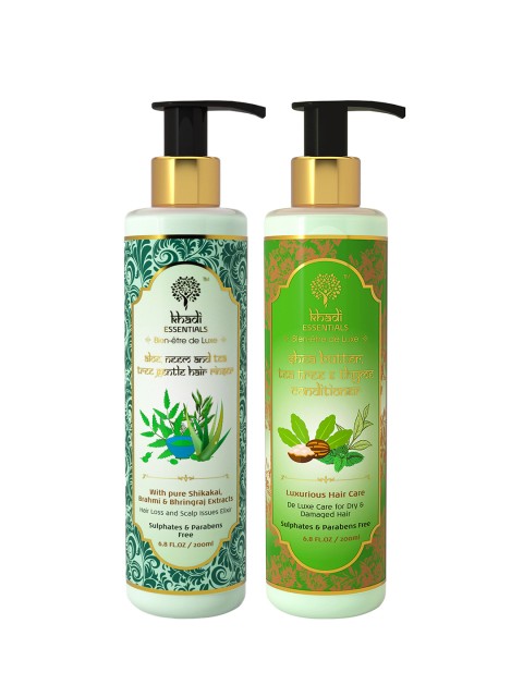 

KHADI ESSENTIALS Unisex Set of Hair Rinser & Hair Conditioner, Green
