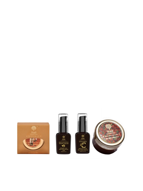 

KHADI ESSENTIALS Unisex Set of Face Serum, Night Cream, Lip Scrub & Lip Butter, Brown