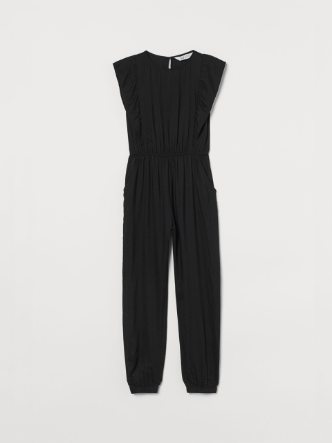 

H&M Girls Black Solid Flounced Jumpsuit