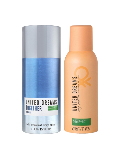

United Colors of Benetton Set of Women Stay Positive & Men Together United Dream Deodorant, Peach