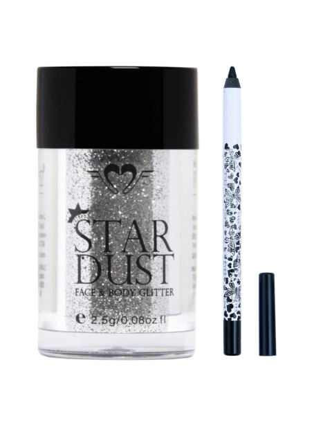 

Daily Life Forever52 Set of Silver Castle Body & Face Glitter & Black Eye Pencil