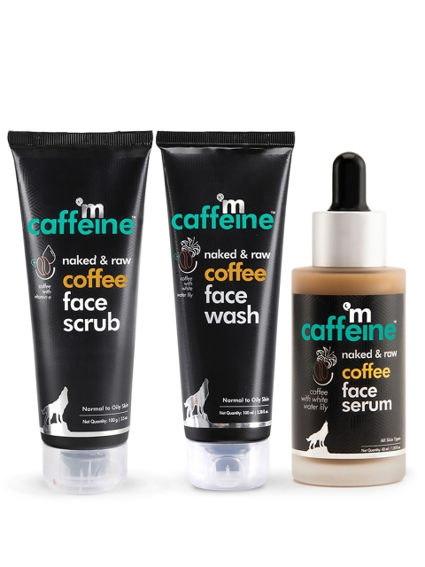 

MCaffeine Unisex Coffee Set of Face Wash, Face Scrub & Face Serum, Brown