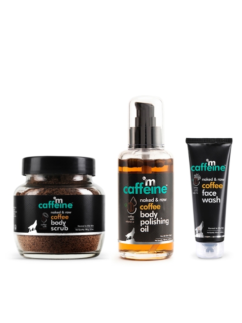 

MCaffeine Unisex Coffee Set of Face Wash, Body Scrub & Body Polishing Oil, Brown