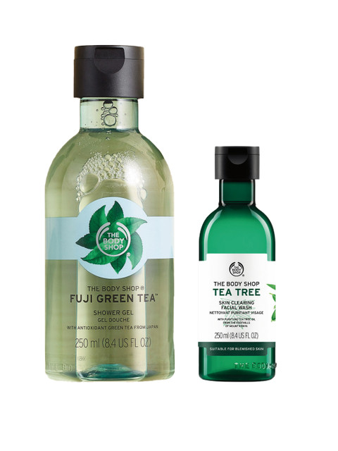 

THE BODY SHOP Set Of Face Wash & Shower Gel, Green