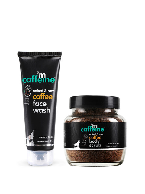 

MCaffeine Set Of Naked & Raw Coffee Body Scrub & Coffee Face Wash, Brown