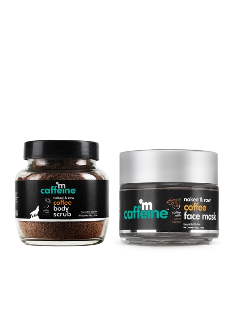 

MCaffeine Set Of Naked & Raw Coffee Body Scrub & Coffee Face Mask, Brown