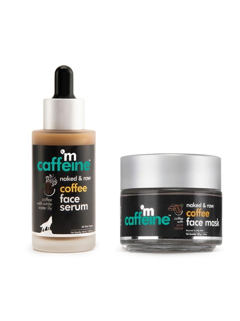 

MCaffeine Set Of Naked & Raw Coffee Face Serum & Face Mask, Brown