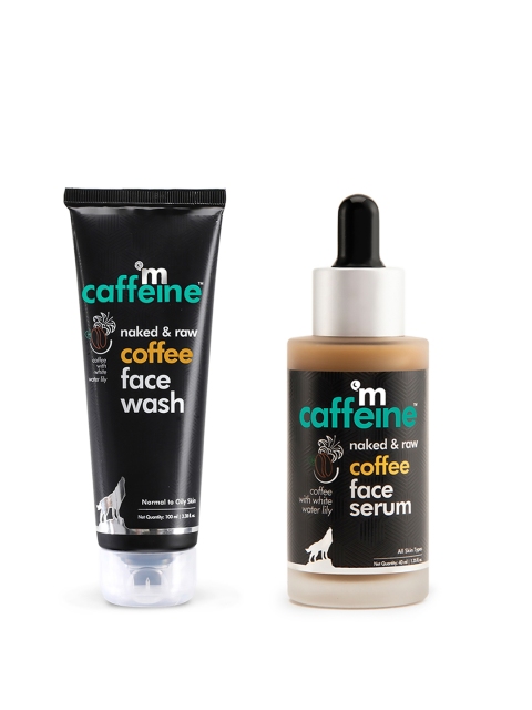 

MCaffeine Set Of Naked & Raw Coffee Face Serum & Face Wash, Brown