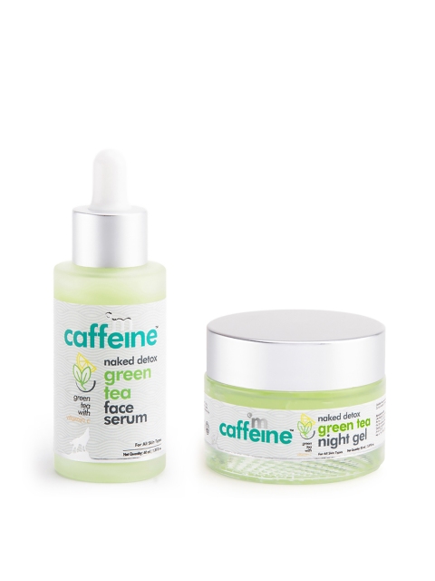 

MCaffeine Set Of Naked Detox Hydrating Green Tea Night Gel & Face Serum, White