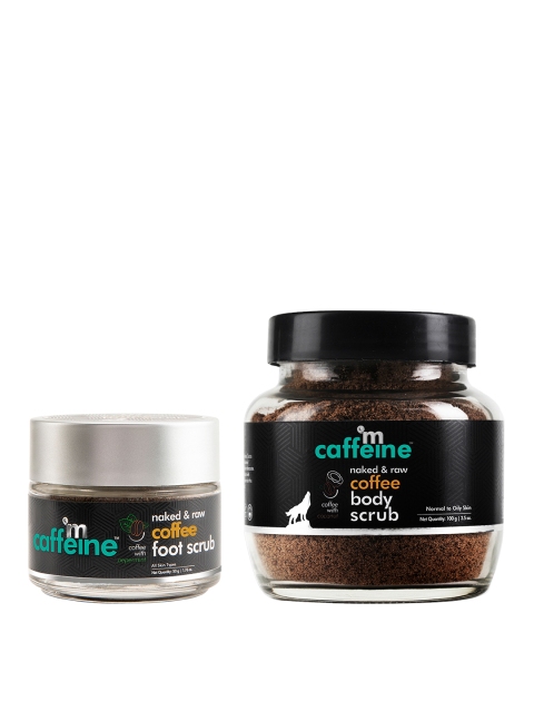 

MCaffeine Set Of Naked & Raw Coffee Body Scrub & Foot Scrub, Brown