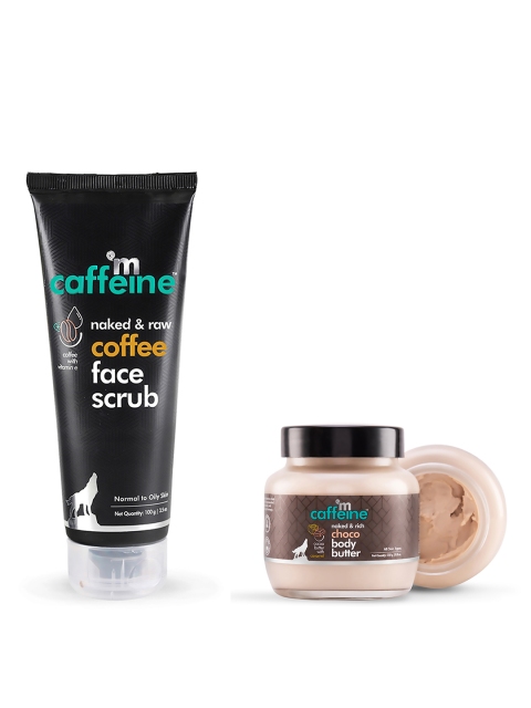 

MCaffeine Naked & Rich Choco Body Butter & Naked & Raw Coffee Face Scrub, Brown
