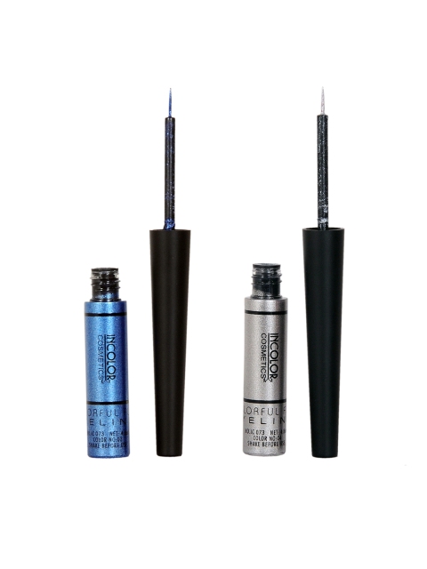 

INCOLOR Set of Silver Sparkle & Blue Kajal and Eyeliners