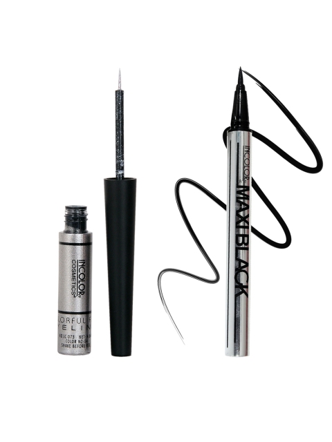 

INCOLOR Set of Silver Sparkle Kajal and Eyeliner & Black Maxi Pen Eyeliner