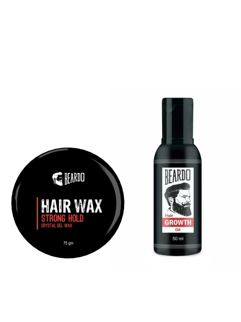 

BEARDO Men Set of Beard & Hair Growth Oil & Crystal Gel Hair Wax, Black