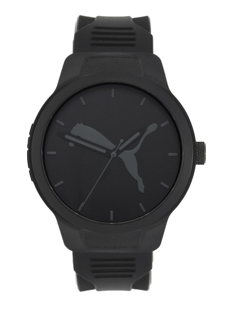 

Puma Men Black Reset V2 Brand Logo Print Analogue Watch P5004