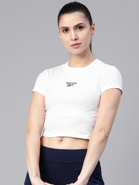 

Reebok Classic Women White Tight Cropped Top