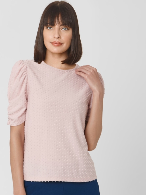 

Vero Moda Women Pink Self Design Top