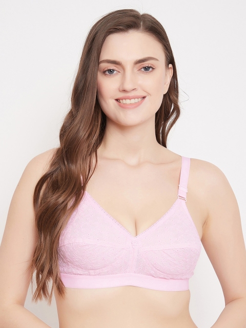 

Klassik Pink Self Design Non-Wired Non Padded Everyday Bra KLPNKCFZ