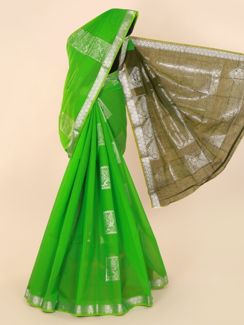 

Pothys Green Woven Design Silk Cotton Saree