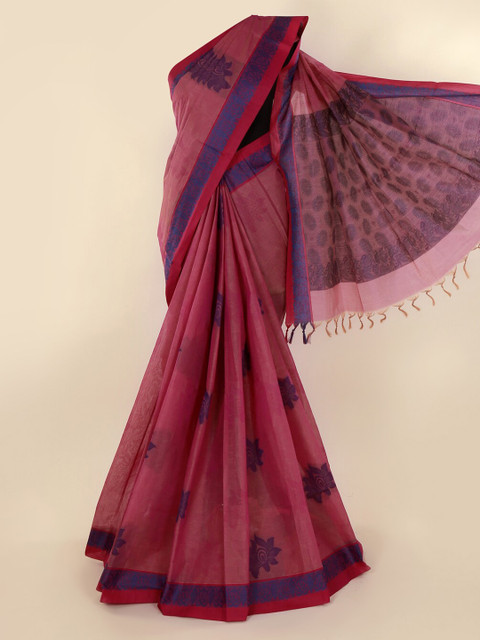 

Pothys Purple Printed Pure Silk Saree