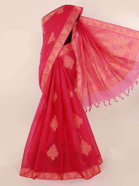 

Pothys Pink Woven Design Pure Silk Saree