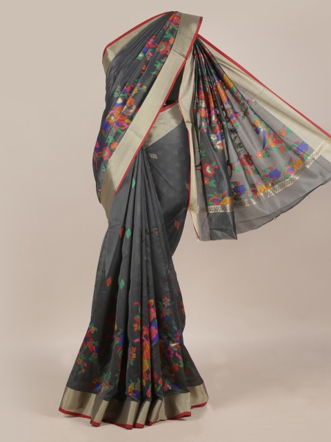 

Pothys Grey Woven Design Jute Silk Saree