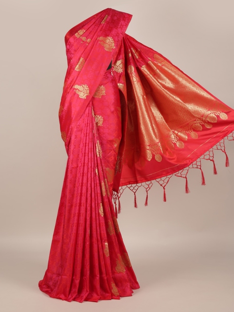 

Pothys Pink Woven Design Jute Silk Saree