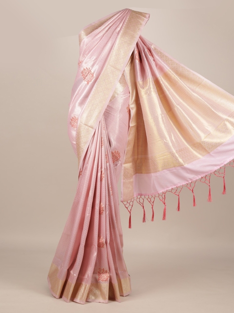 

Pothys Pink Woven Design Jute Silk Saree