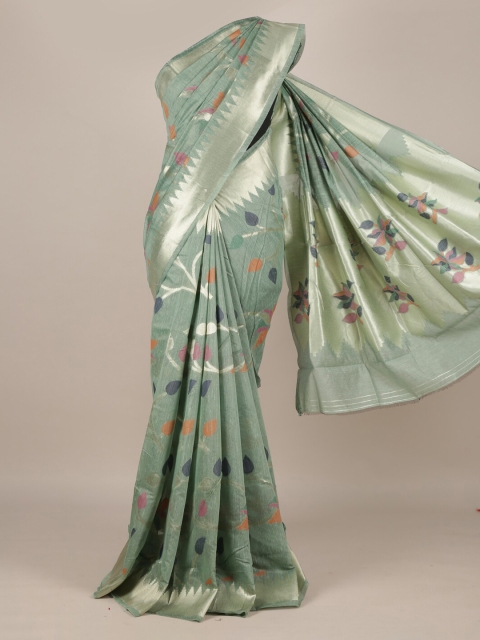 

Pothys Green Woven Design Jute Silk Saree