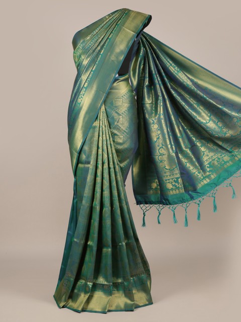 

Pothys Green & Blue Jute Silk Printed Saree