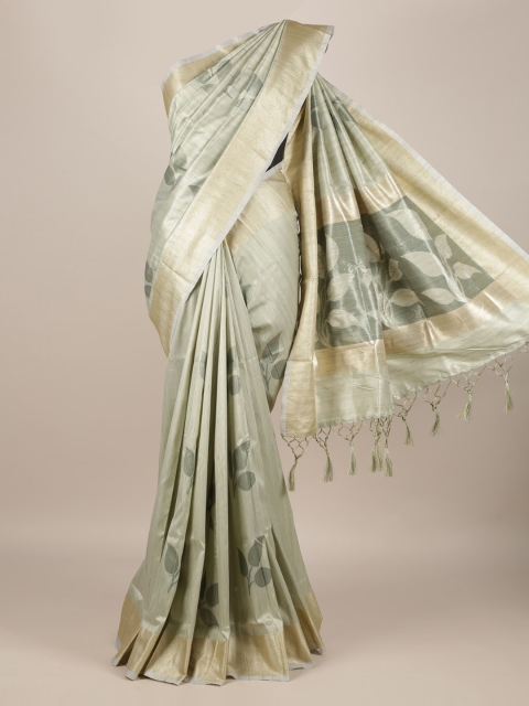 

Pothys Green Woven Design Jute Silk Saree