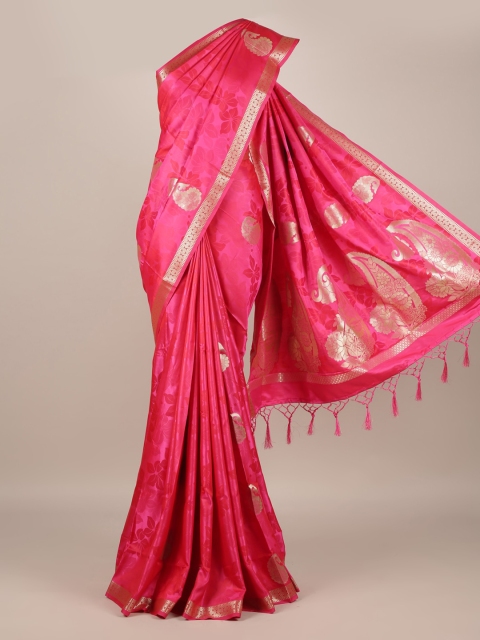 

Pothys Pink Woven Design Jute Silk Saree