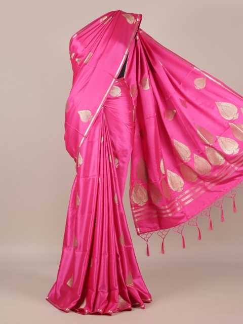 

Pothys Pink Woven Design Jute Silk Saree