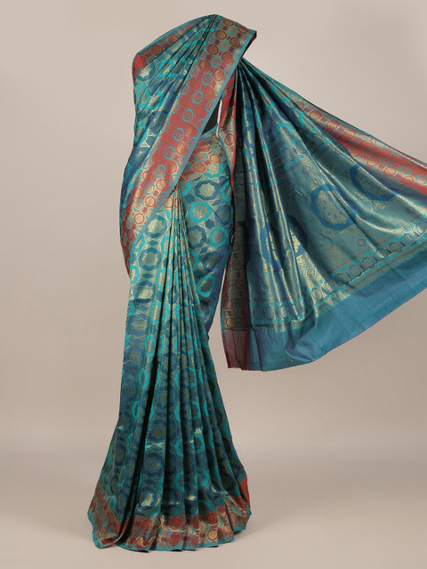 

Pothys Blue Woven Design Jute Silk Saree