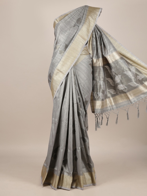 

Pothys Grey Woven Design Jute Silk Saree