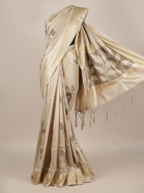 

Pothys Cream-Coloured Woven Design Jute Silk Saree