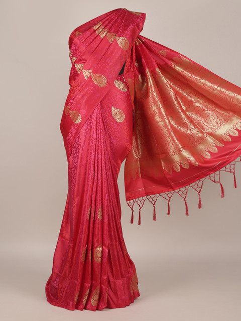 

Pothys Pink Woven Design Jute Silk Saree
