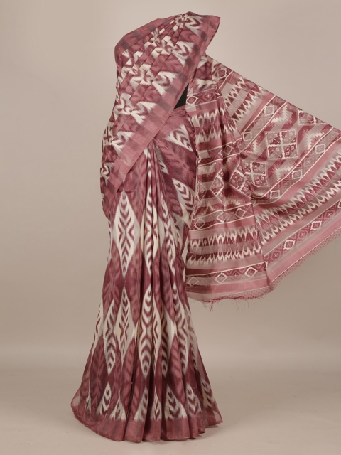

Pothys Purple & Off-White Jute Silk Printed Saree