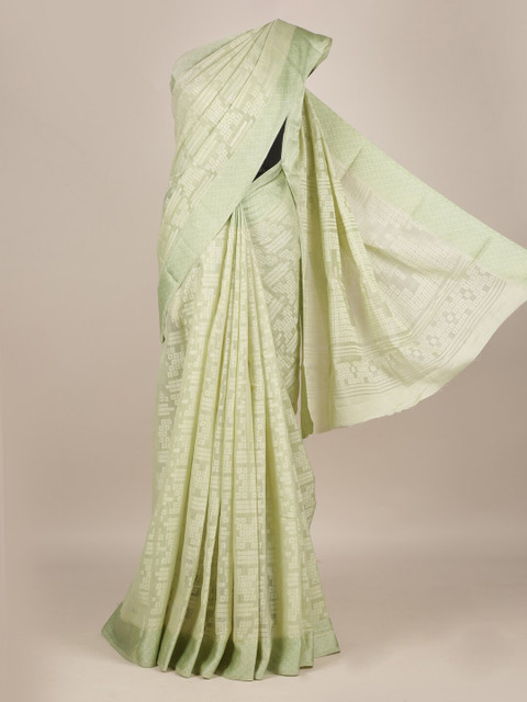 

Pothys Green Woven Design Jute Silk Saree