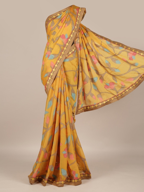

Pothys Mustard Yellow Woven Design Poly Georgette Saree