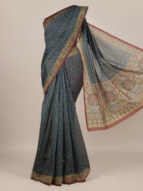 

Pothys Blue and Red Printed Saree