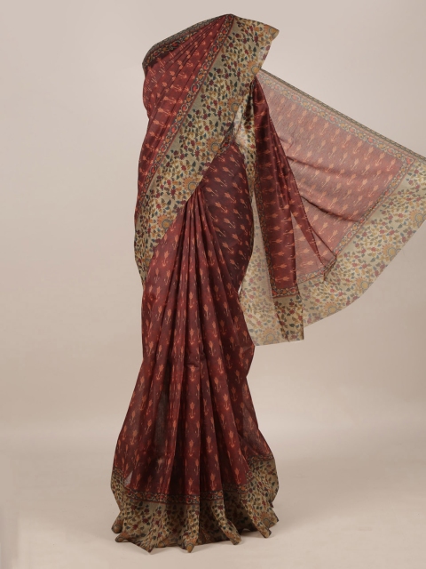 

Pothys Maroon Printed Jute Silk Saree