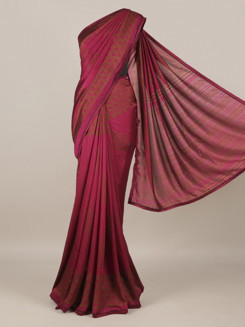 

Pothys Magenta Printed Poly Georgette Saree