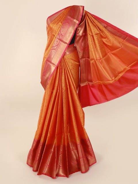 

Pothys Orange Woven Design Cotton Blend Saree