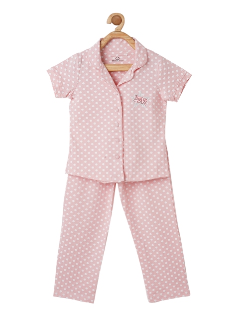 

Sweet Dreams Girls Pink & White Printed Night Suit 6110GT