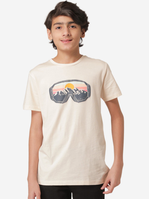 

Red Tape Boys Beige Printed Round Neck T-shirt