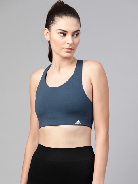 

ADIDAS Women Teal Green Solid Lightly Padded Training Ultimate Workout Bra GP6781-CRENAV